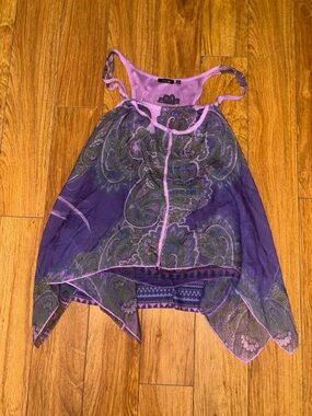 Y2K whimsical tank top with grunge floral design